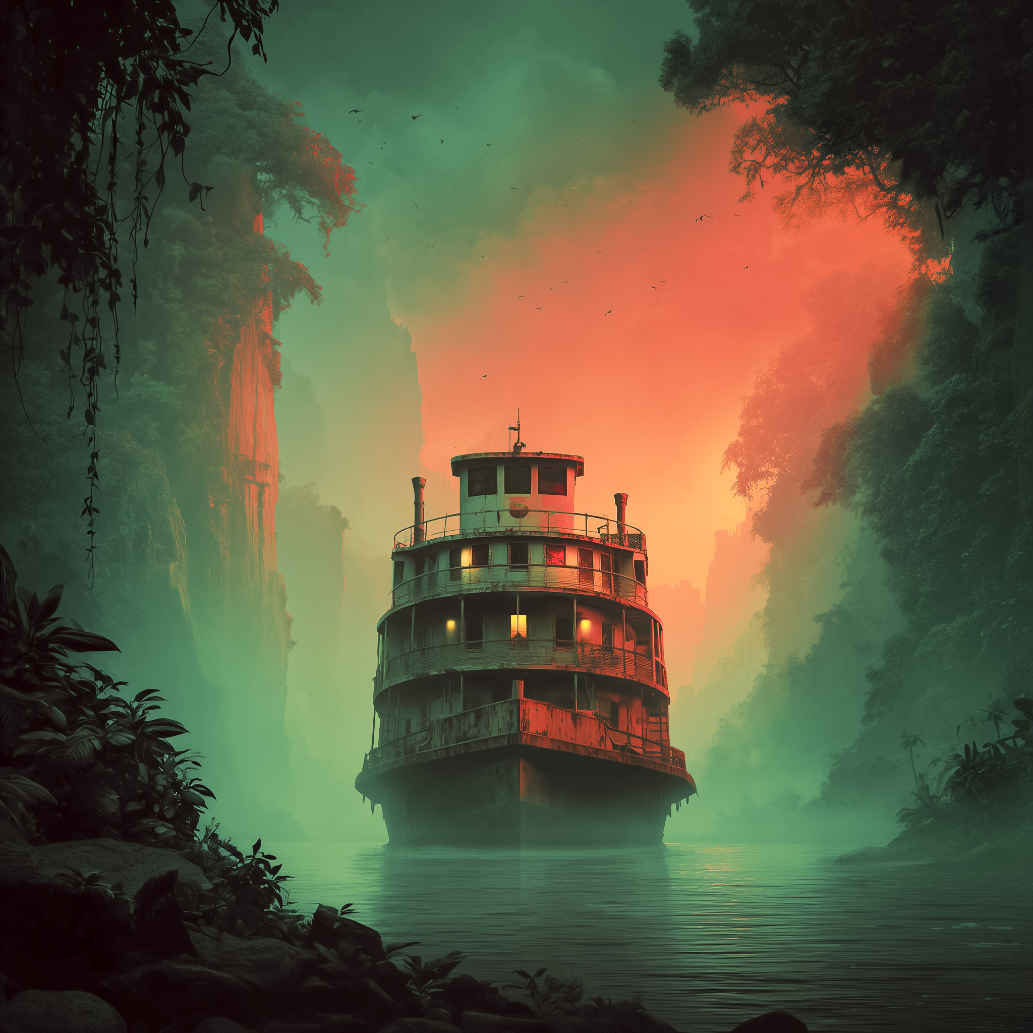 A metal-hulled ferry in the jungle - Cage Of Souls Redux - Chapter 1 