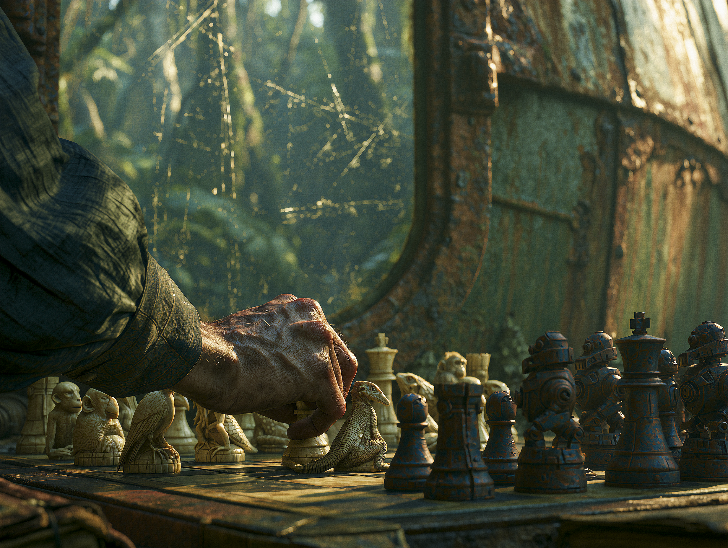 Two men play chess - Cage Of Souls 